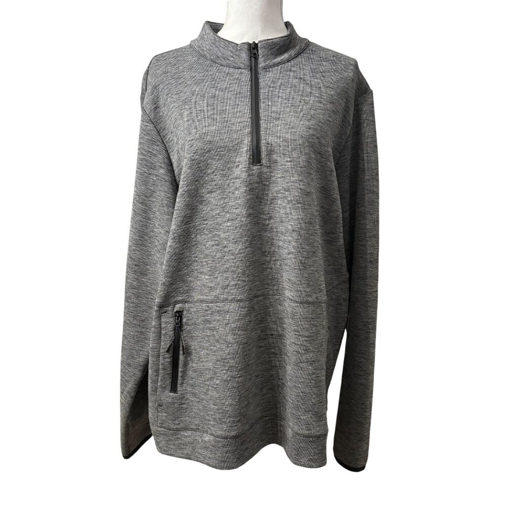Mens Sport-Tek Gray Quarter-Zip Pullover Sweatshirt Size XL